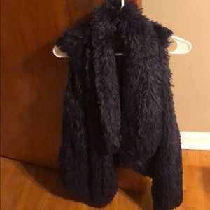 Purple fur vest
